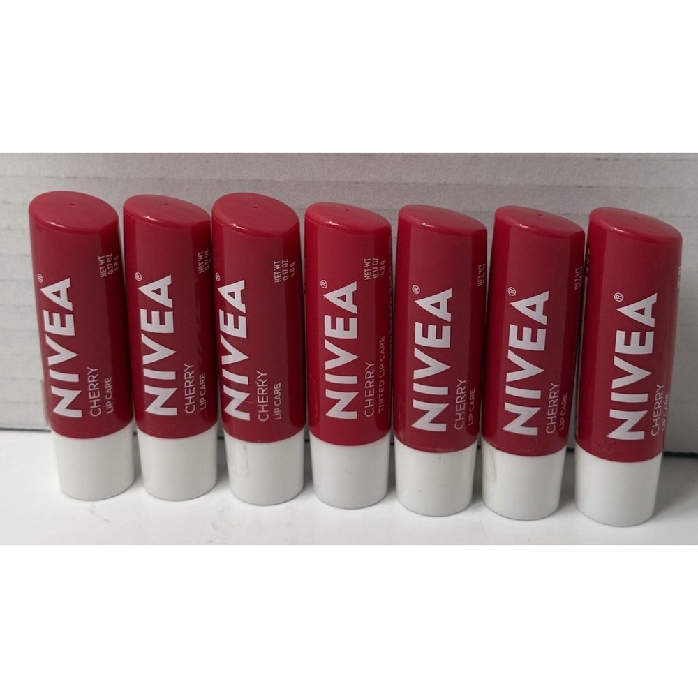 7 New NIVEA Cherry Lip Care Tinted Lip Balm for Beautiful Soft Lips 0.17 Oz